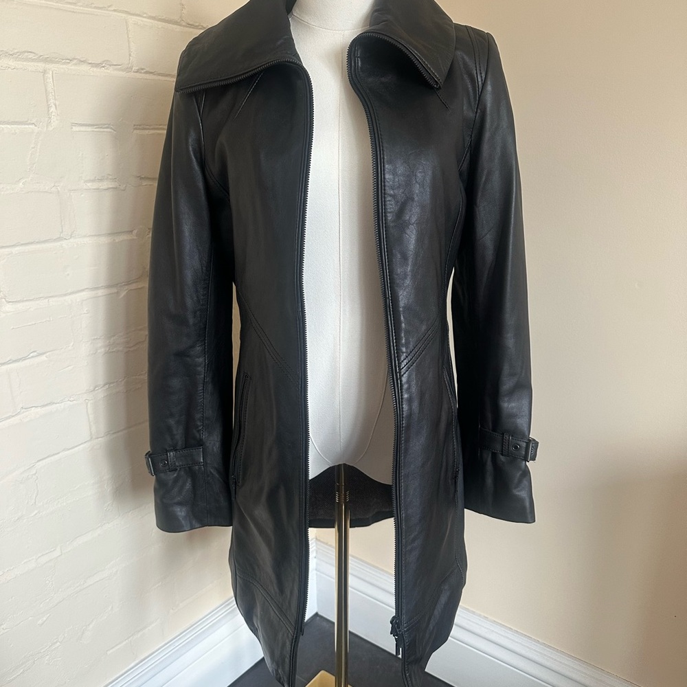 Women's Danier Black Leather Coat
